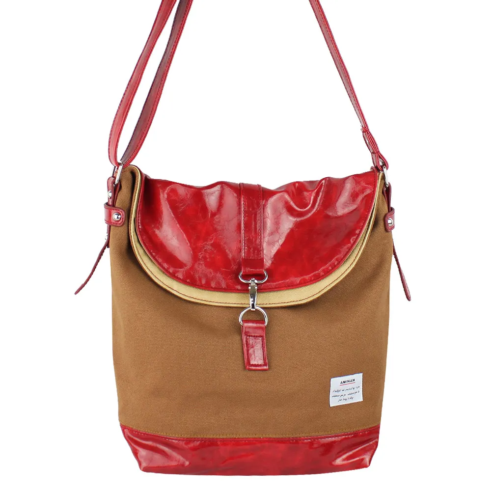 AMINAH-棕色多層次後背包 歷史價格詳細信息