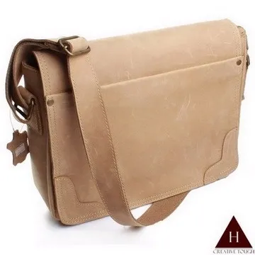 【H-CT】瘋馬皮淺色低調真皮斜背包(2445-Z) 歷史價格詳細信息