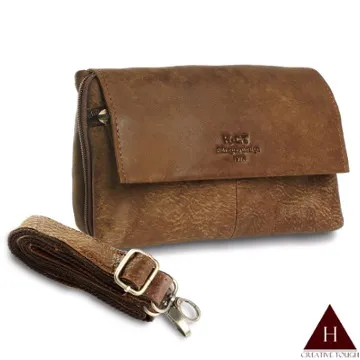 【H-CT】多夾層方型拉鍊真皮工作腰包-淺棕(RJ303) 歷史價格詳細信息