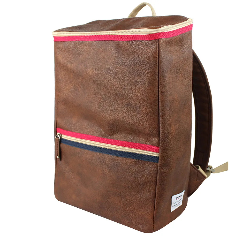 AMINAH-咖啡間色方形後背包 歷史價格詳細信息