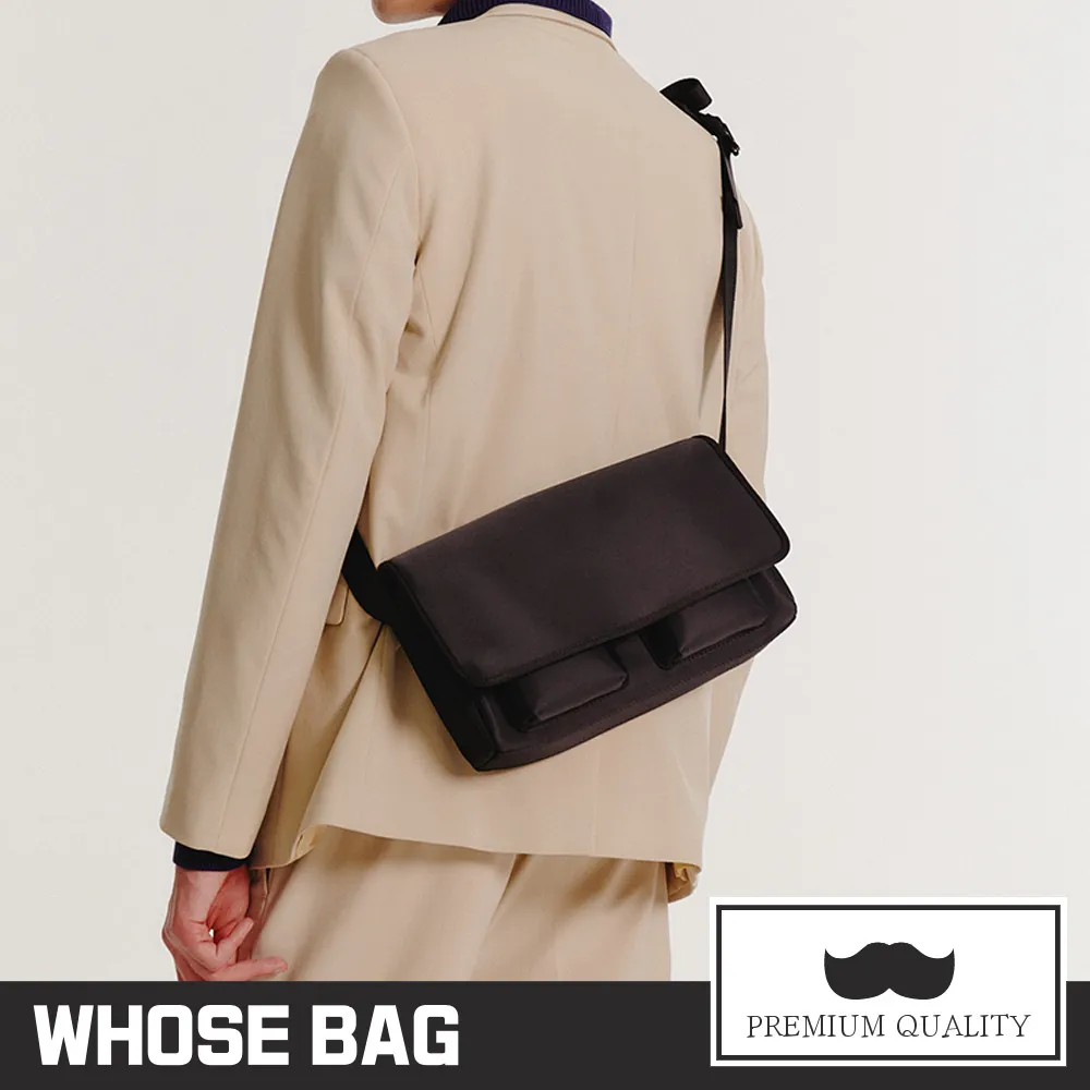 【WHOSE BAG】經典日系防水尼龍雙口袋雙層側背包 斜背包 男包 女包 歷史價格詳細信息