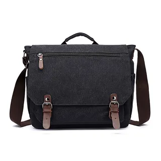 【品樂．CAMO】Lance韓版復古雙線條帆布單肩斜背休閒包(黑色) 歷史價格詳細信息