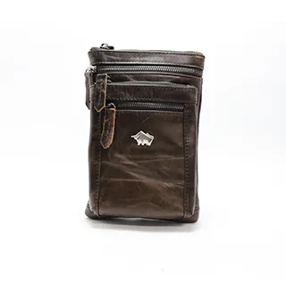 DRAKA 達卡 -匠心獨具系列-斜背腰包/牛皮小方包-多拉鍊深褐 歷史價格詳細信息