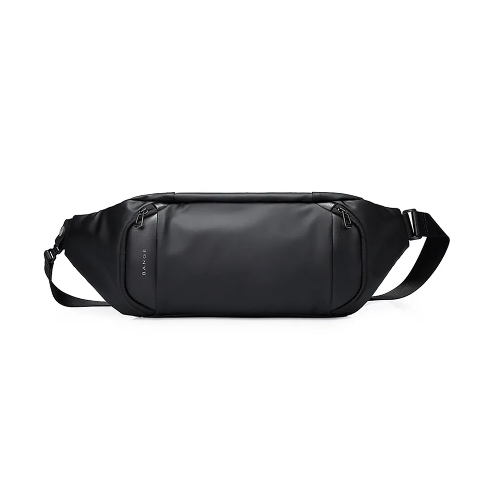 【BANGE】大容量立體幾何USB充電設計防水胸背包/斜背包/側背包/單肩包(黑色) 歷史價格詳細信息