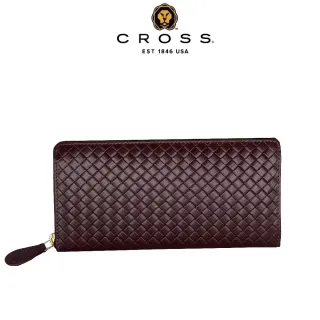 【CROSS】經典小牛皮編織紋拉鍊胸包(黑色) 歷史價格詳細信息