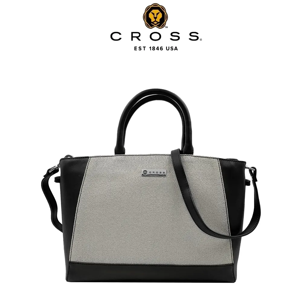 【CROSS】限量1折 經典小牛皮編織紋手柄拉鍊手提/斜背公事包(14吋 黑色 99%新 專櫃展示品) 歷史價格詳細信息