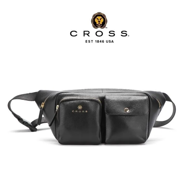 CROSS 頂級NAPPA小牛皮腰包斜肩包 諾雅系列(黑色) 歷史價格詳細信息