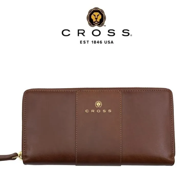 【CROSS】限量1.5折 頂級小牛皮拉鍊長夾 賈姬限定款 全新專櫃展示品(磚紅色) 歷史價格詳細信息