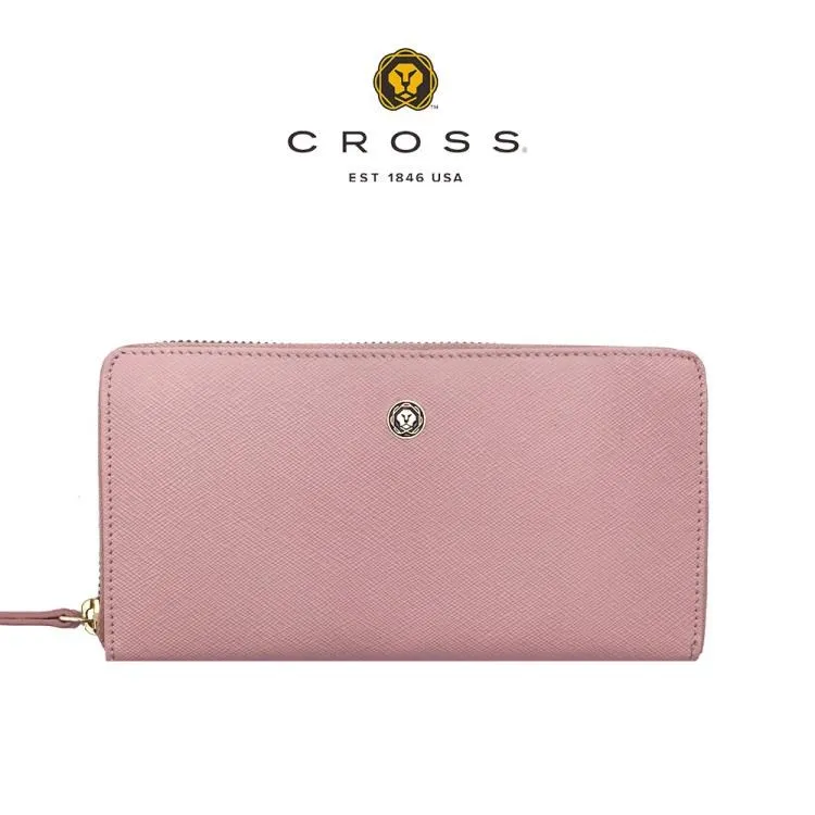 【CROSS】限量1折 頂級小牛皮十字紋拉鍊長夾 蘿拉系列 全新專櫃展示品(墨綠色) 歷史價格詳細信息