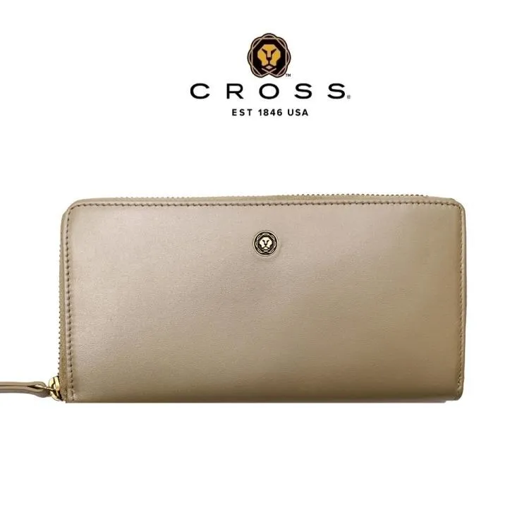 CROSS 限量1折 頂級小牛皮拉鍊長皮夾 維納斯系列 全新專櫃展示品(磚紅色) 歷史價格詳細信息