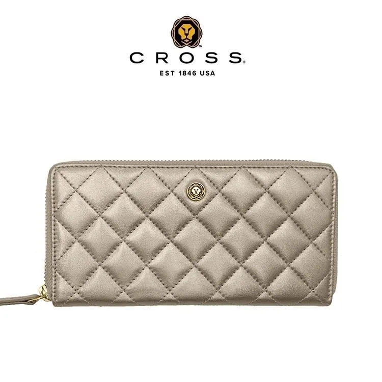 【CROSS】限量1折 頂級小牛皮菱格紋金鍊手提肩背包 全新專櫃展示品(黑色) 歷史價格詳細信息