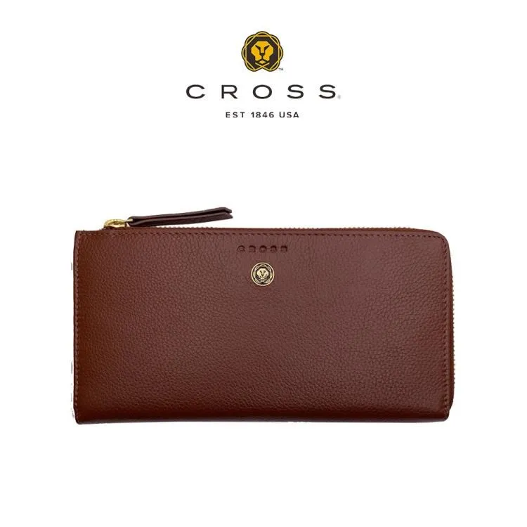 CROSS 限量1折 頂級小牛皮L形超薄拉鍊長夾 全新專櫃展示品(酒紅色 贈送禮提袋) 歷史價格詳細信息