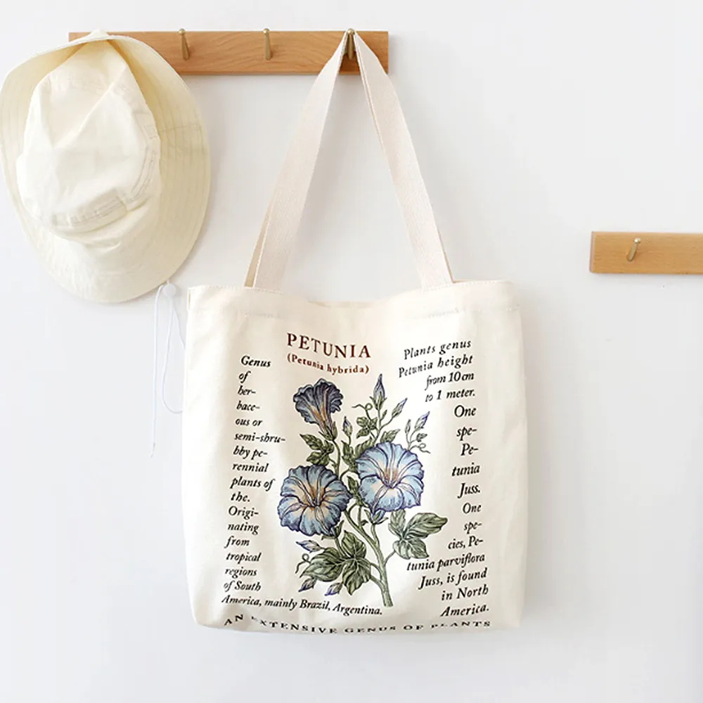 E.City_大容量花朵帆布單肩購物袋 歷史價格詳細信息