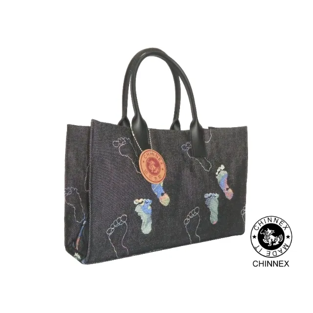 【CHINNEX】流行款式 ◎ 丹寧布 + 刺繡 ◎ 方包 ◎ 宴會、逛街出遊都適用~~【動物小腳丫】 歷史價格詳細信息