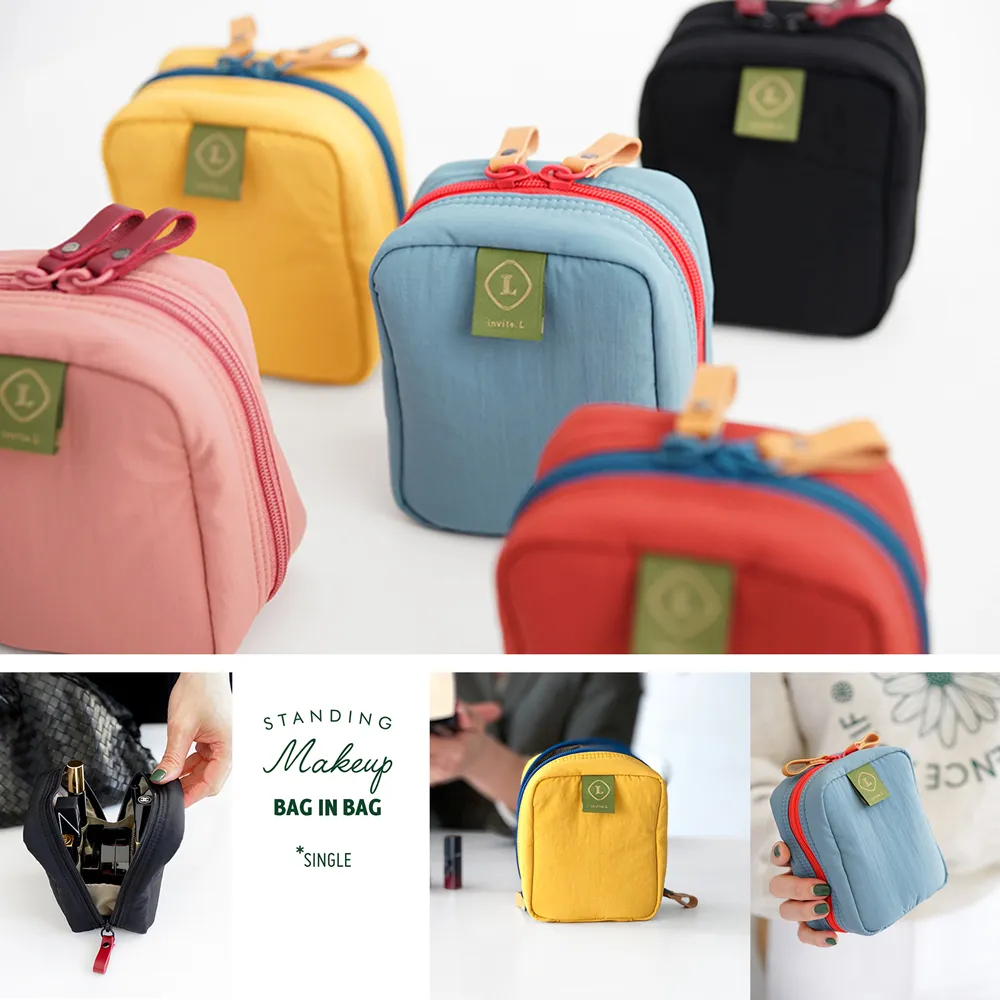 【韓國 invite.L】升級質感鈕扣糖果配色!! 袋中袋 雙拉鍊式設計 手提包 包中包 歷史價格詳細信息