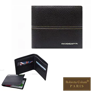 Roberta Colum - 牛皮平行線荔枝紋暗袋7卡3照可拆式上下翻短夾 - 共2色 歷史價格詳細信息