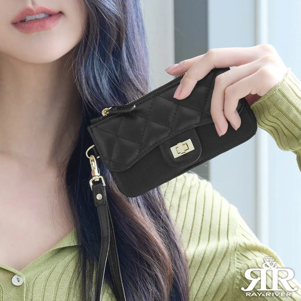 2R 綿霜羊皮 Kerry 菱格風琴卡片短夾 經典黑 歷史價格詳細信息