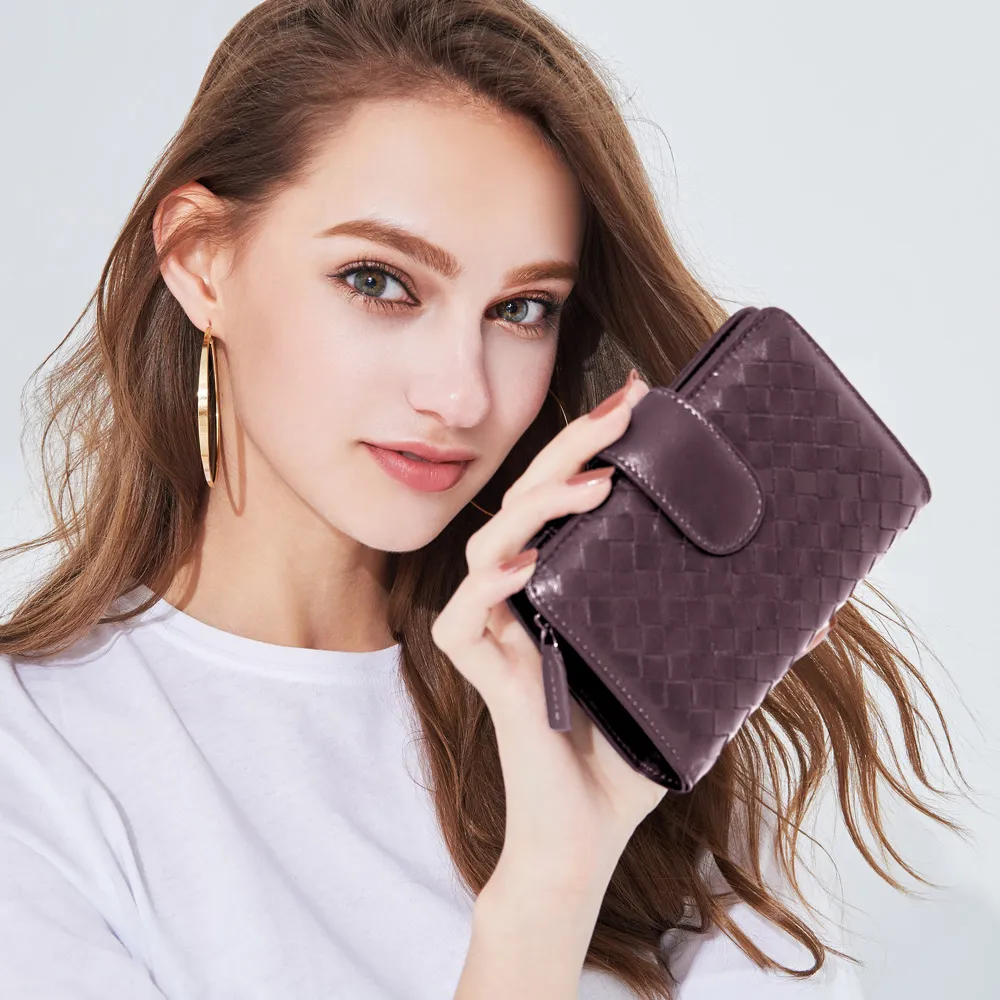 2R 葛瑞絲Grace梭織羊皮三折壓釦中夾 寶石藍 歷史價格詳細信息