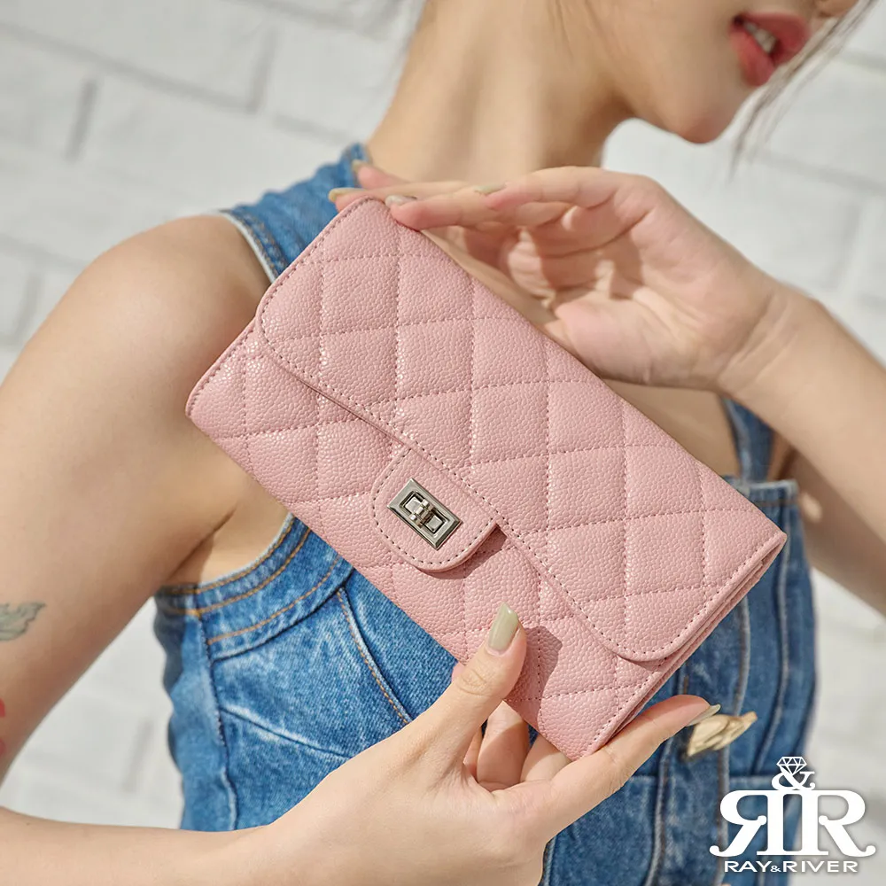 2R 魚子醬牛皮Trendy經典菱格三折短夾 星夜黑 歷史價格詳細信息