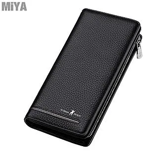 歐美防刮牛皮真皮男多卡手機長夾手拿包 咖啡黑色 B0043 歷史價格詳細信息