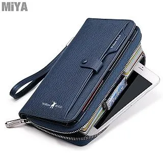 歐美防刮牛皮真皮男多卡手機長夾手拿包 咖啡黑色 B0043 歷史價格詳細信息