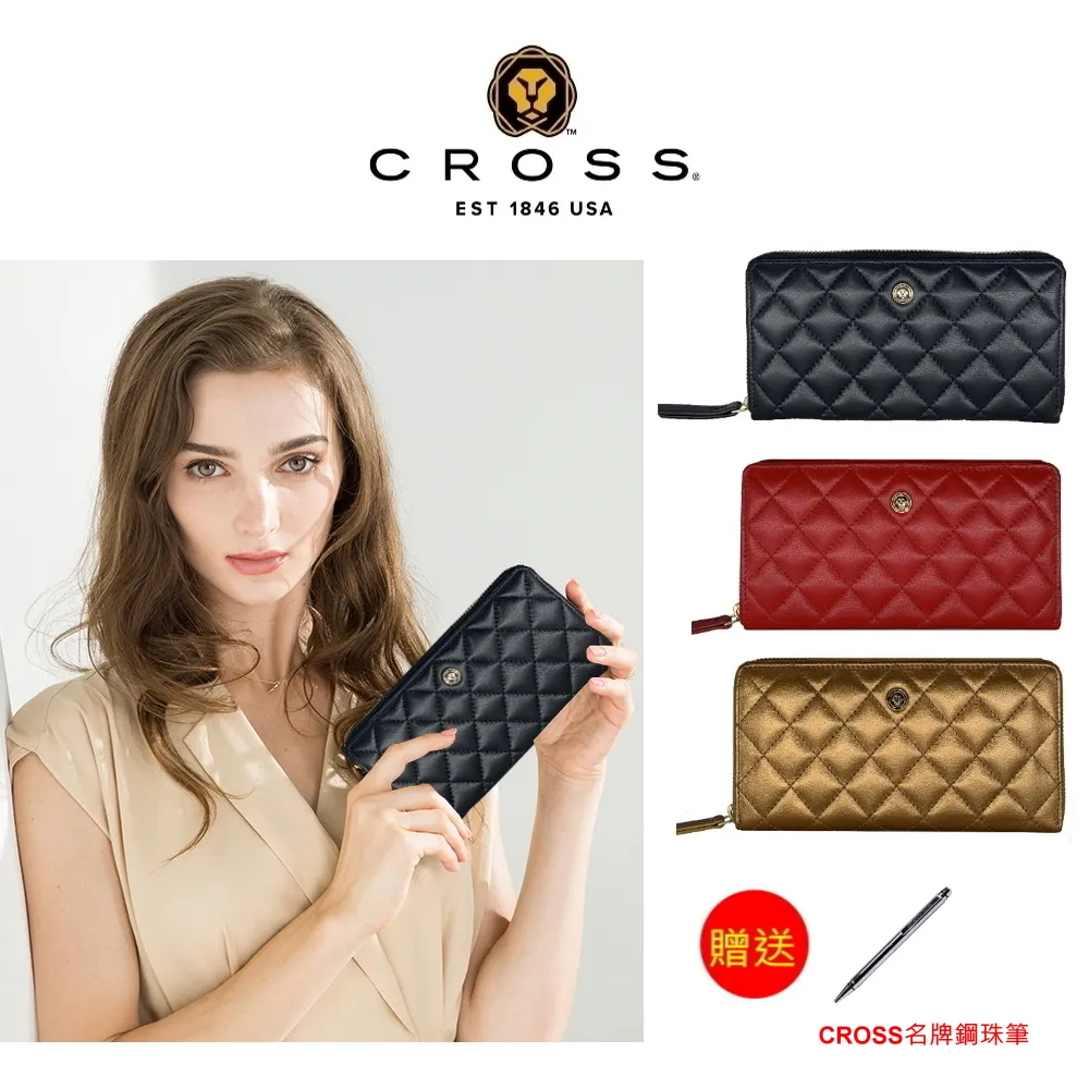 CROSS 頂級小牛皮 男/女長夾 全新專櫃展示品 歷史價格詳細信息
