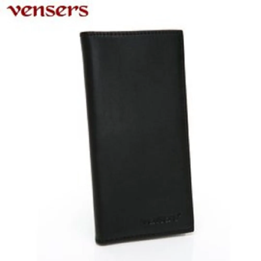 【vensers】 小牛皮潮流個性皮夾~ (NB53037301黑色長夾) 歷史價格詳細信息