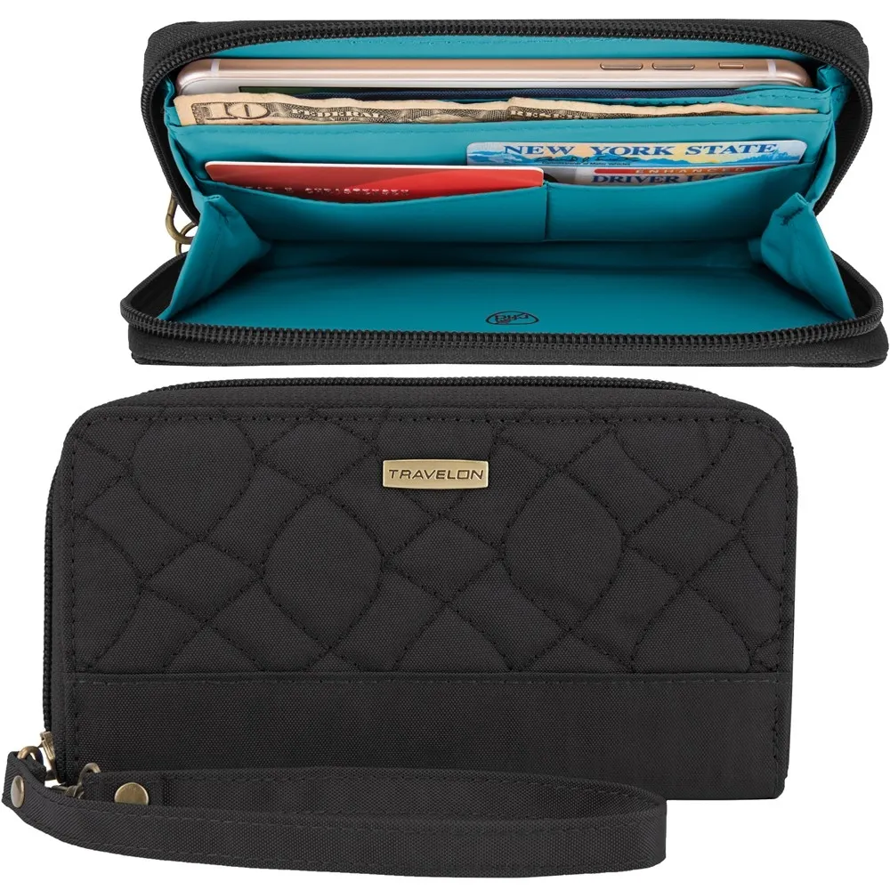 TRAVELON Signature摺紋四層馬蹄防盜斜背包(黑) 歷史價格詳細信息