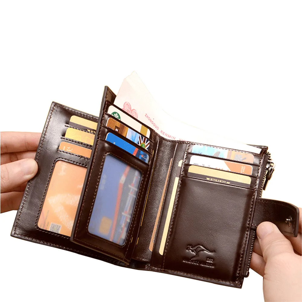 PUSH!男士長夾可放手機的拉鍊手腕帶防搶式二層真牛皮夾零錢包PUSH20咖啡 歷史價格詳細信息