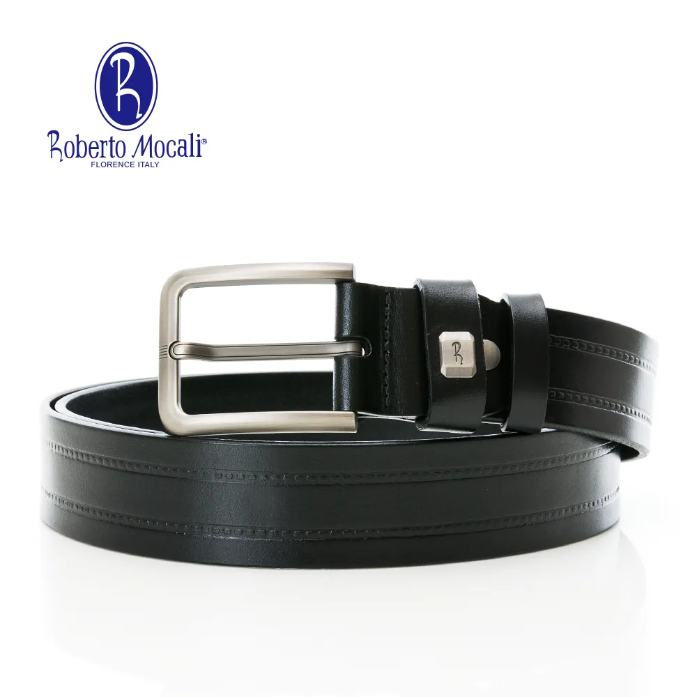 【Roberto Mocali】(RM-8213BKF)扣洞式皮帶-黑色 歷史價格詳細信息