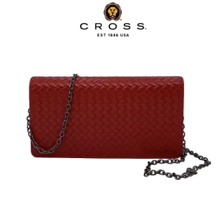 [CROSS]限量1折 頂級NAPPA小牛皮編織紋拉鍊斜背包(電子藍 專櫃展示品99%新) 歷史價格詳細信息