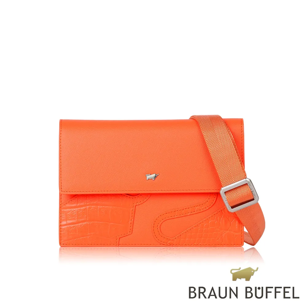 【BRAUN BUFFEL 德國小金牛】台灣總代理 佛洛 斜背包-落日橘色/BF501-10-SS 價格比較,價格查詢,歷史價格詳細信息