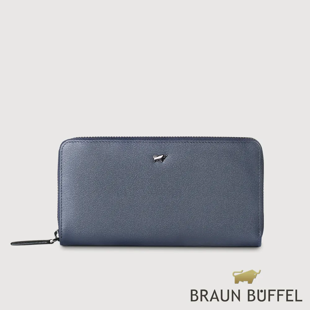 【BRAUN BUFFEL 德國小金牛】台灣總代理 波索-A 12卡拉鍊長夾-藍色/BF519-602-NY 價格比較,價格查詢,歷史價格詳細信息