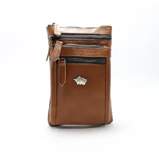 DRAKA 達卡 -匠心獨具系列-斜背腰包/牛皮小方包-多拉鍊深褐 歷史價格詳細信息