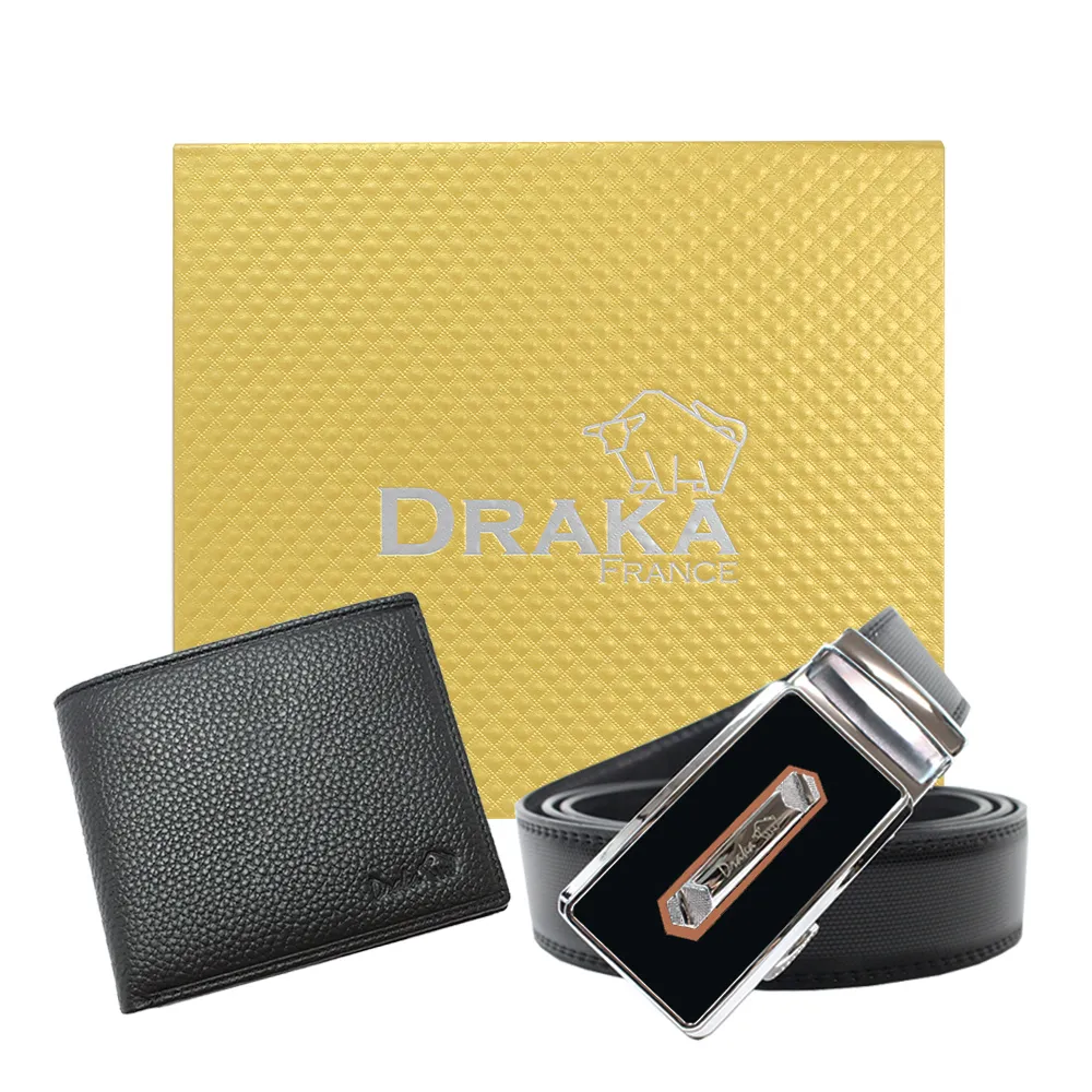 DRAKA 達卡 - 黃金禮盒 真皮皮夾+自動皮帶-7308 歷史價格詳細信息