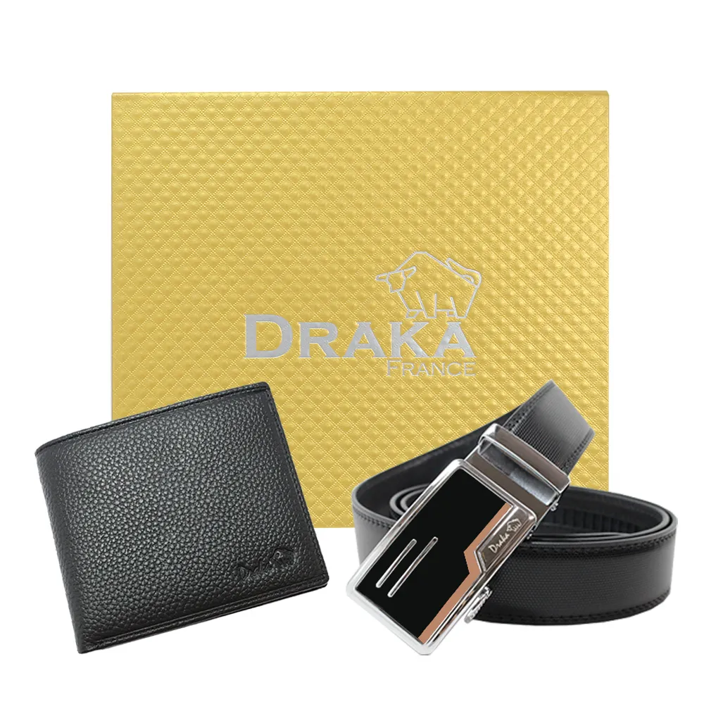 DRAKA 達卡 - 黃金禮盒 真皮皮夾+自動皮帶-7308 歷史價格詳細信息