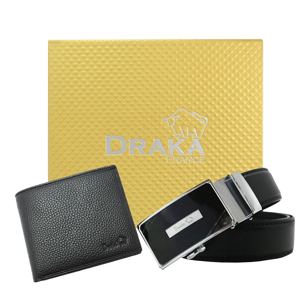 DRAKA 達卡 - 黃金禮盒 真皮皮夾+自動皮帶-7308 歷史價格詳細信息