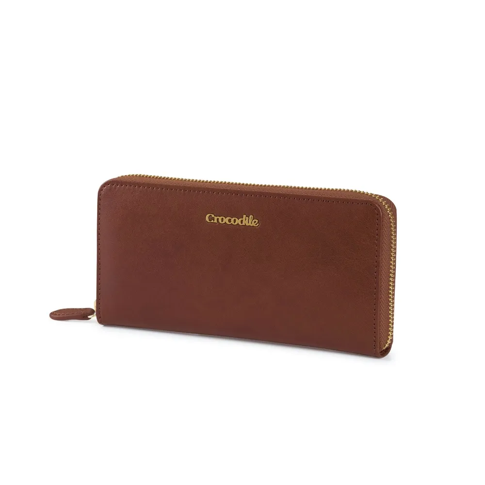 長夾 長夾 義大利植鞣皮 13卡 拉鍊層 Naturale系列0103-11012-咖啡色-Crocodile鱷魚皮件 歷史價格詳細信息