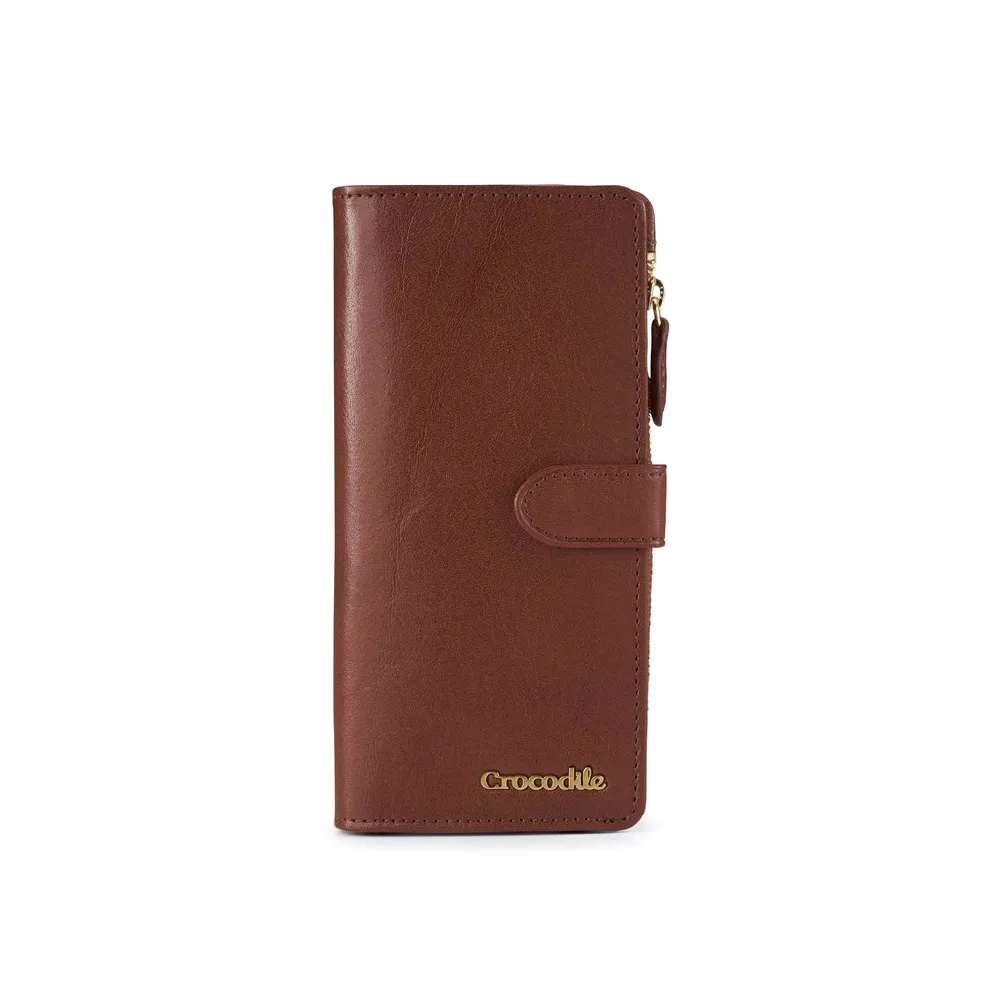 長夾 長夾 義大利植鞣皮 13卡 拉鍊層 Naturale系列0103-11012-咖啡色-Crocodile鱷魚皮件 歷史價格詳細信息