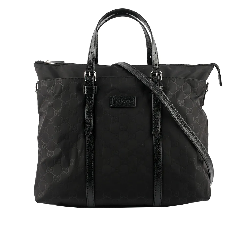 GUCCI GG Logo 尼龍拉鍊大款斜背包(黑灰色) 449184 G1XHN 8615 歷史價格詳細信息