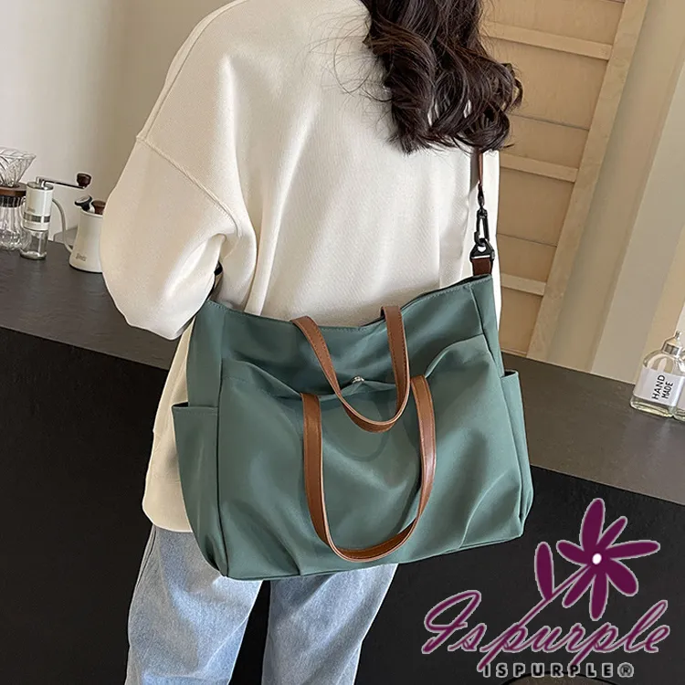 【iSPurple】簡約帆布＊手提肩背加大防水旅行袋/多色可選 歷史價格詳細信息