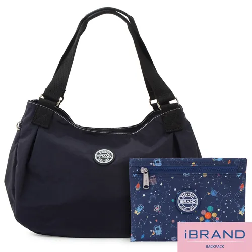 iBrand側背包 輕盈防潑水大容量彎月側背包-墨軍綠 歷史價格詳細信息