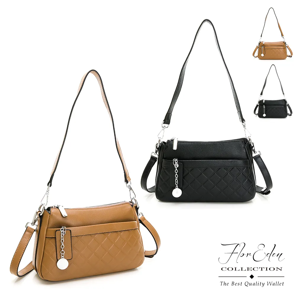 DF Flor Eden -真皮復古百搭菱格紋鏈帶包-共2色 歷史價格詳細信息