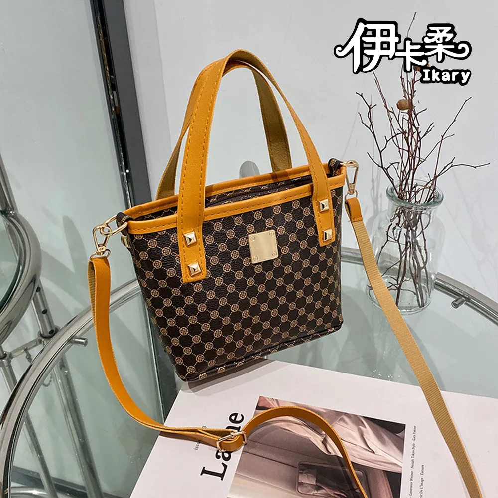 伊卡柔Ikary-質感V字壓紋簡約托特包附小零錢包N103淺棕 歷史價格詳細信息