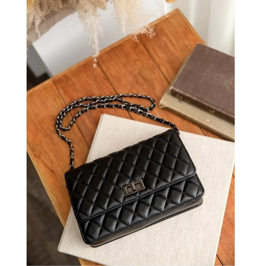 MYMY 菱格小箱包 淺米白(低調奢華/羊皮/小香風/菱格/側背/斜背) 歷史價格詳細信息