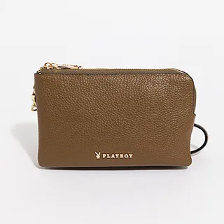 PLAYBOY - 萬用包附手挽帶與鍊帶 可可拿鐵Cocoa latte系列 - 咖啡色 歷史價格詳細信息