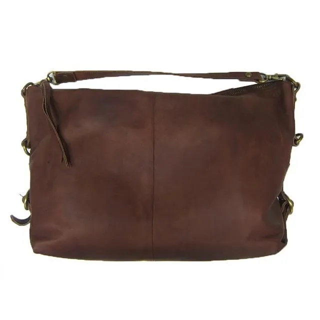 Cecife 肩背包中容量主袋+外袋共四層扁包100%進口牛皮革復古仿舊提肩背斜側背 歷史價格詳細信息