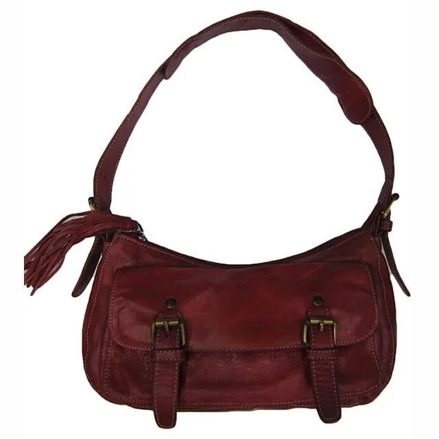 Cecife 肩背包中容量主袋+外袋共四層扁包100%進口牛皮革復古仿舊提肩背斜側背 歷史價格詳細信息