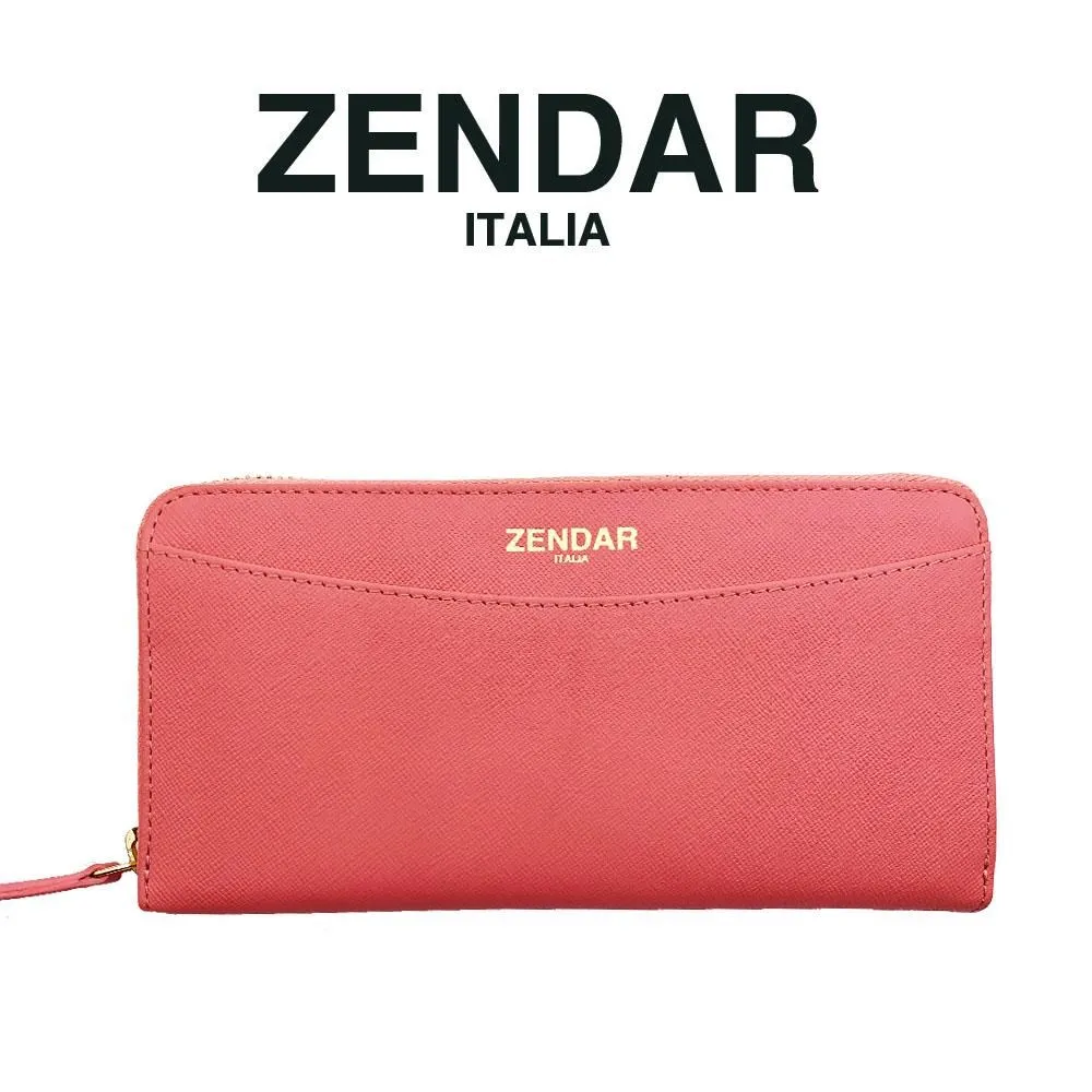 【ZENDAR】限量1折 頂級NAPPA小牛皮拉鍊長夾 莉亞系列 全新專櫃展示品_琥珀色 歷史價格詳細信息