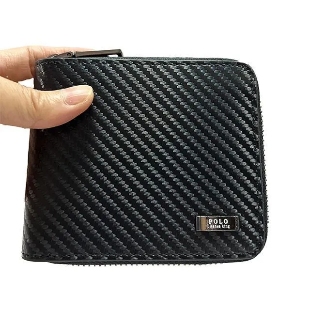 POLO 短夾紳士短夾100%進口牛皮革二折標準尺寸簡易設計 歷史價格詳細信息